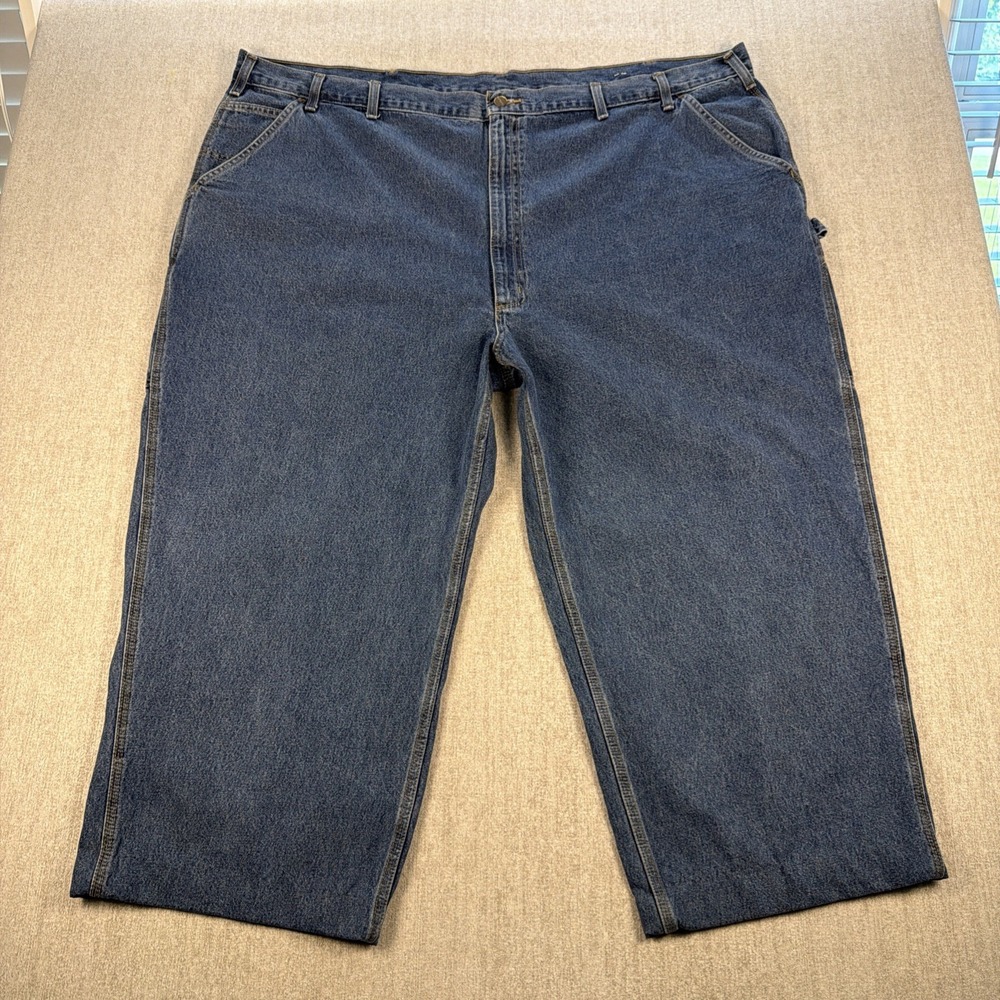 Carhartt Jeans Men Size‎ 54x30 Loose Fit Utility Blue Denim BD0013-M  241/2 Hem